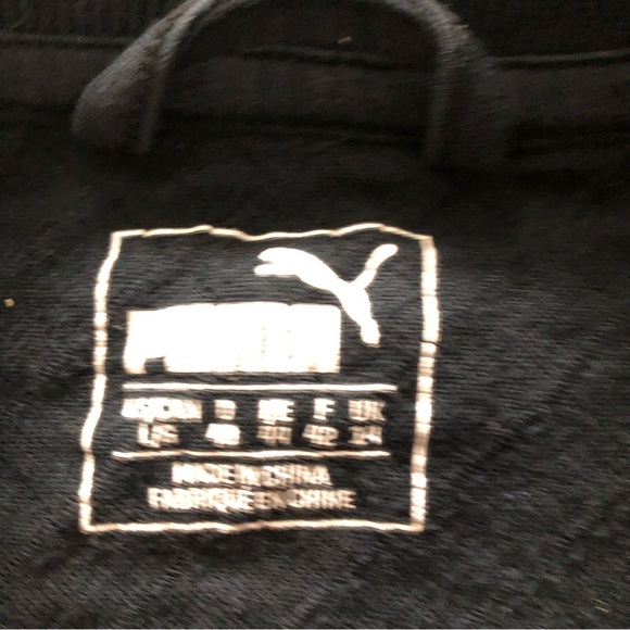 Puma Quilted Zip Up Jacket in Black Logo Embroidered - Picture 8 of 11